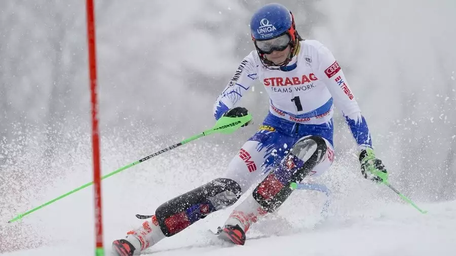 Petra Vlhová v slalome žien skončila tretia.