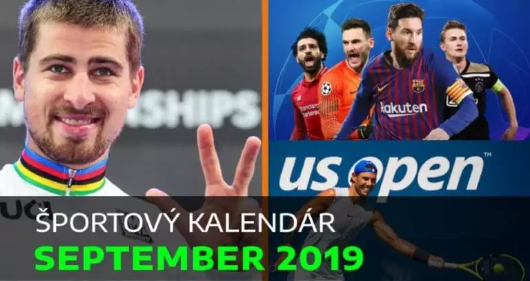 Športový kalendár - SEPTEMBER 2019: US Open, MS v cyklistike a skupiny LM!