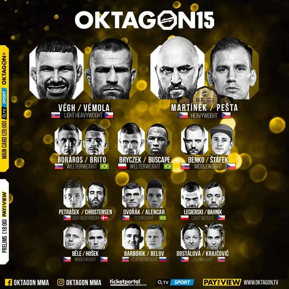MMA Oktagon 15 - Fight Card - program a výsledky