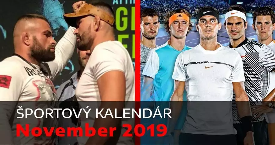 Športový kalendár NOVEMBER 2019: Végh vs. Vémola, ATP Finals