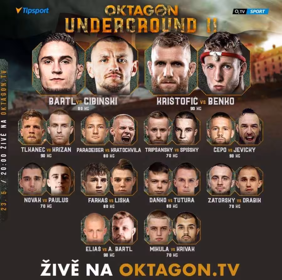 Oktagon Underground 2 - zápasová karta