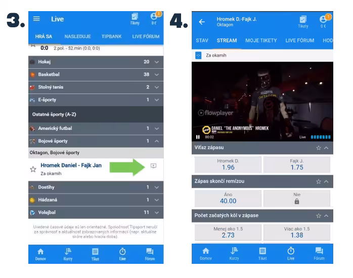 Pozerajte online Oktagon MMA na TV Tipsport live Návod, ako spustiť Oktagon MMA na TV Tipsport naživo