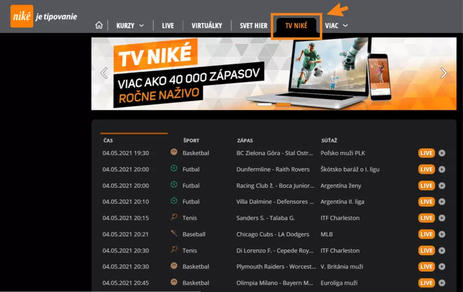 UFC online stream na TV Niké 