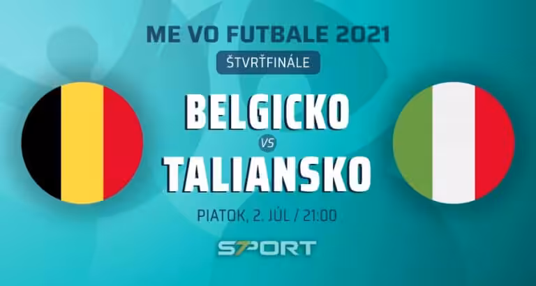 ME vo futbale 2021 Belgicko - Taliansko naživo