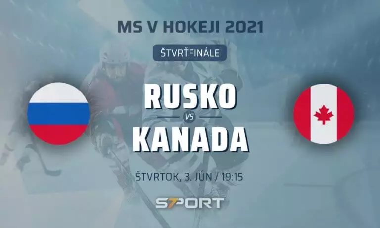 Štvrťfinále MS v hokeji 2021: Rusko - Kanada naživo