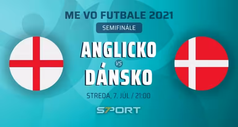 ME vo futbale 2021 Anglicko - Dánsko naživo