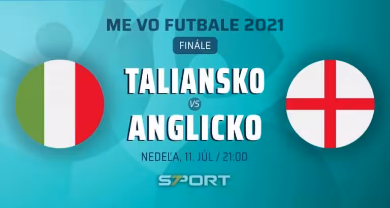 ME vo futbale 2021 Taliansko - Anglicko naživo