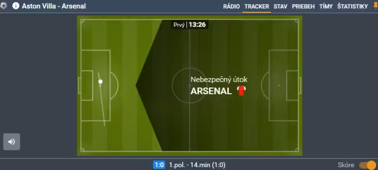 Tipsport live tracker