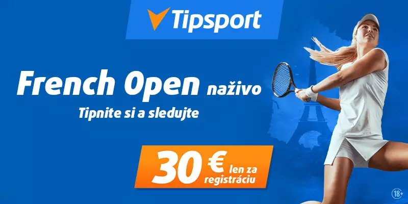 French Open s 30 eur bonusom na TV Tipsport