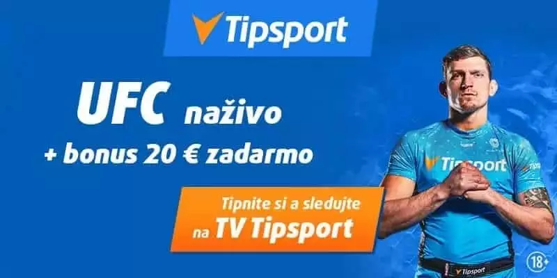 UFC live na TV Tipsport + bonus 20€ zadarmo