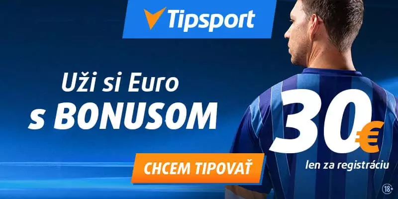 Uži si Euro s bonusom 30 eur od Tipsportu
