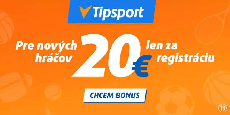 Tipsport registračný bonus 20€