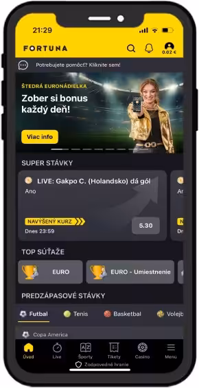 Fortuna mobilná aplikácia