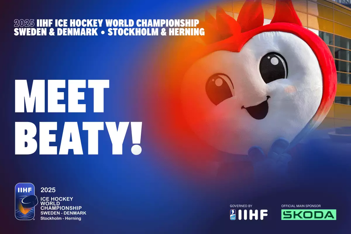Maskot Beaty MS v hokeji 2025