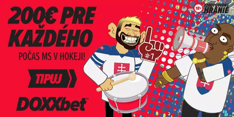 DOXXbet 200€ pre každého MS v hokeji 