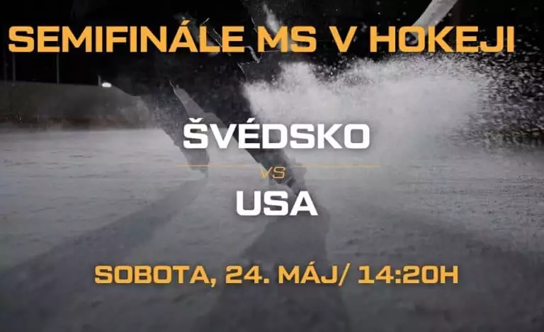 Hokej Švédsko - USA semifinále MS v hokeji 2025