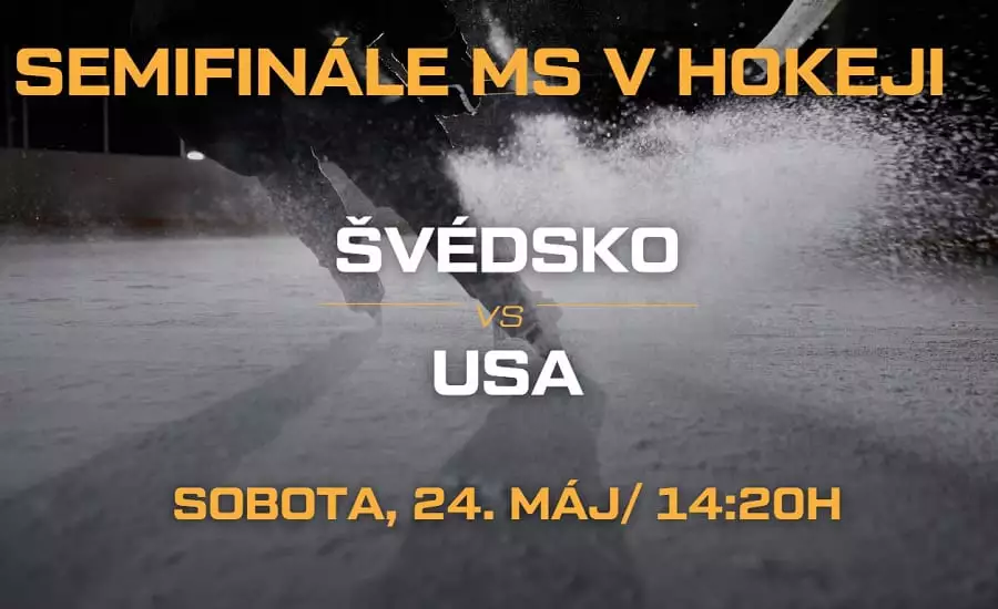 Hokej Švédsko - USA semifinále MS v hokeji 2025