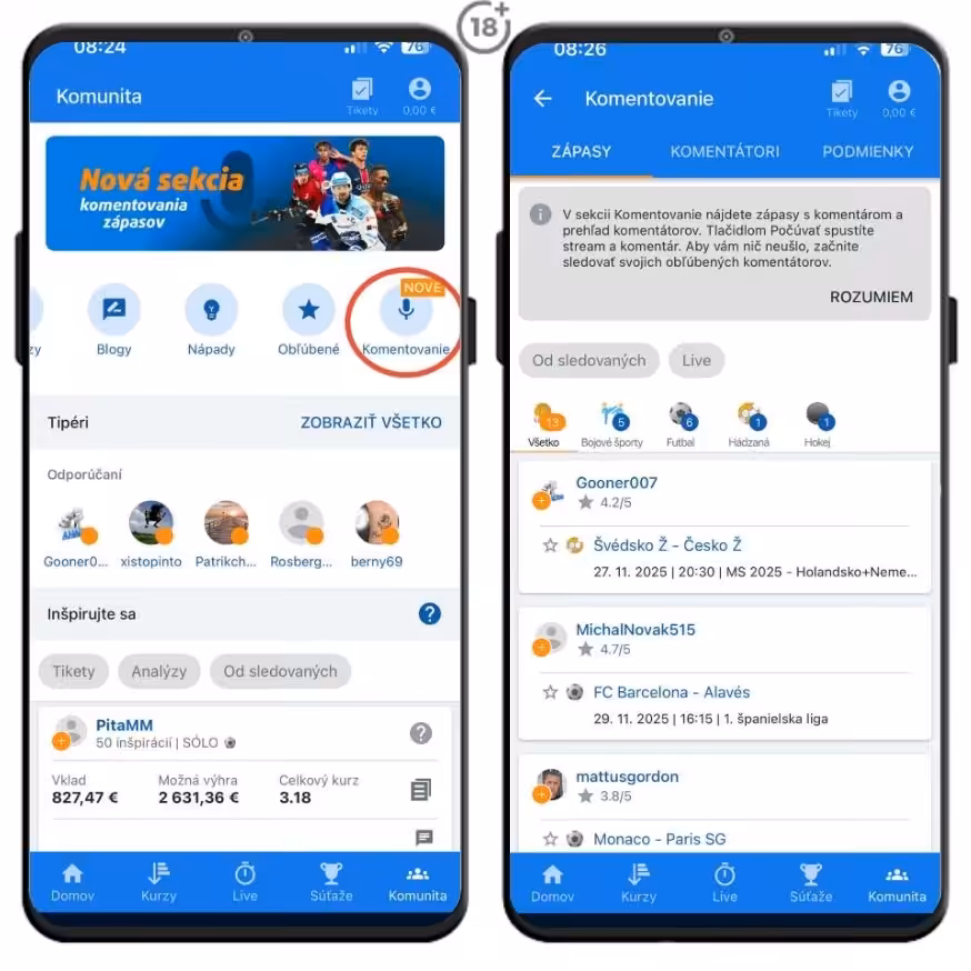 Tipsport komentovanie