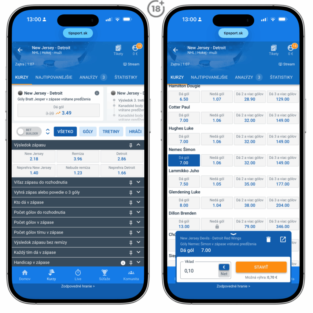 Tipsport kurzová ponuka