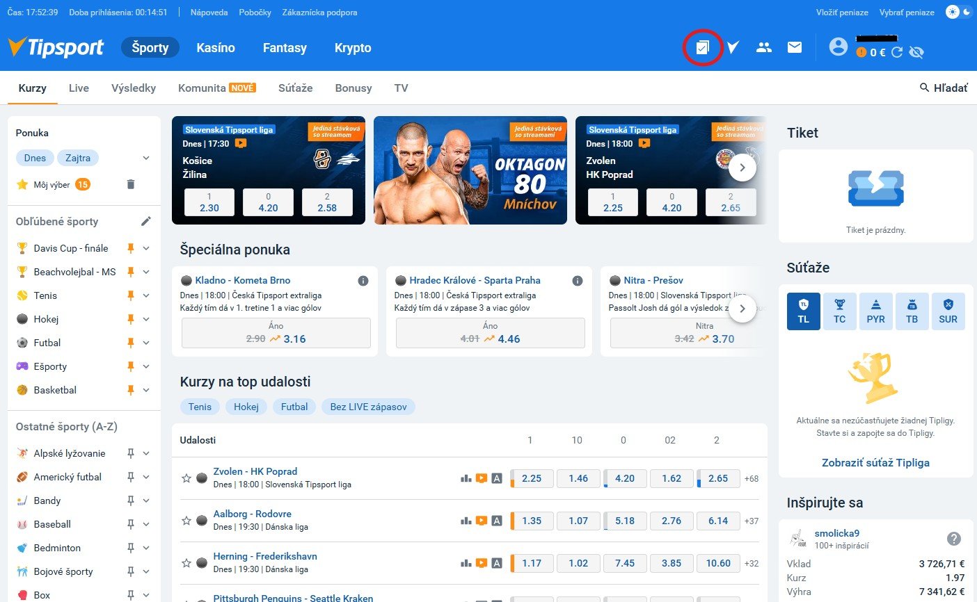 Tipsport Moje tikety