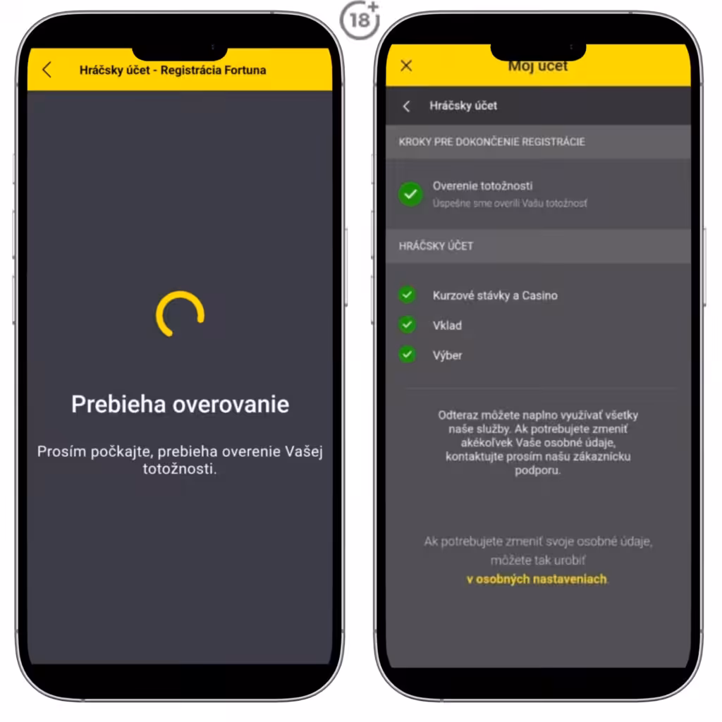 Fortuna registrácia a prihlásenie