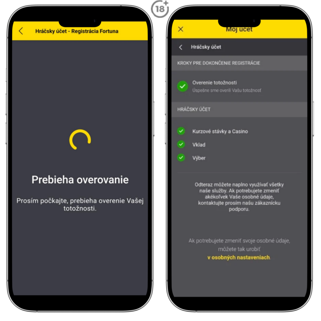 Fortuna registrácia a prihlásenie