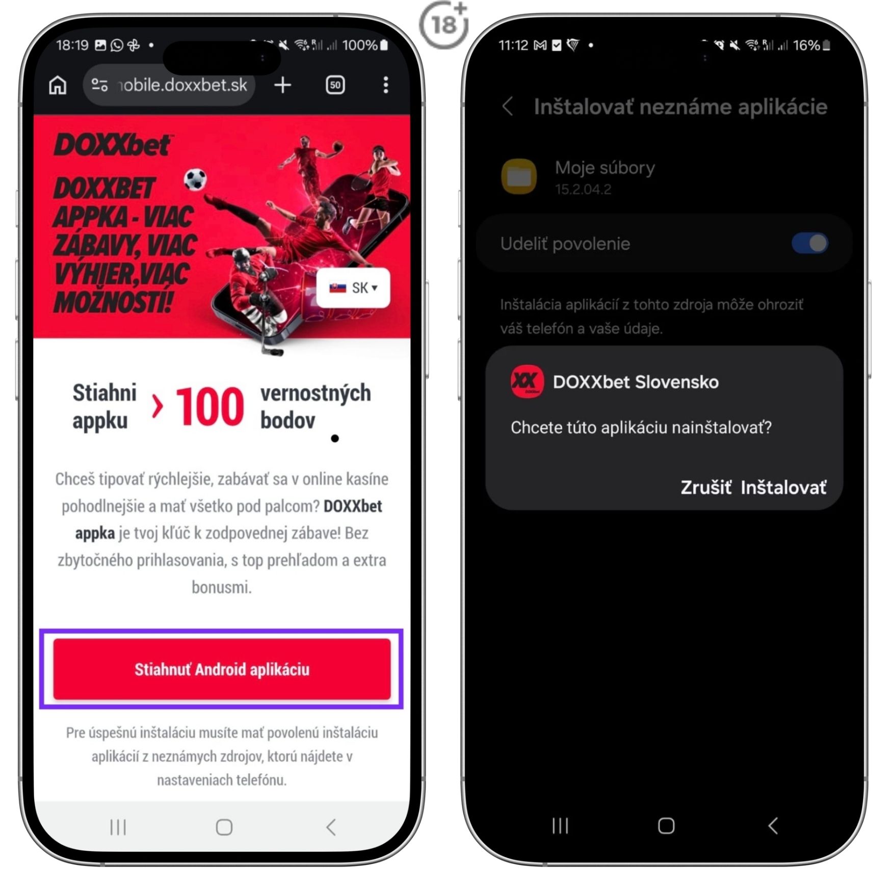 Ako nainštalovať aplikáciu DOXXbet pre Android